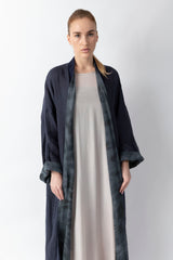 Double Layered Dark Blue Abaya RMDM2285