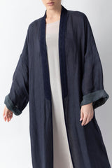 Double Layered Dark Blue Abaya RMDM2285