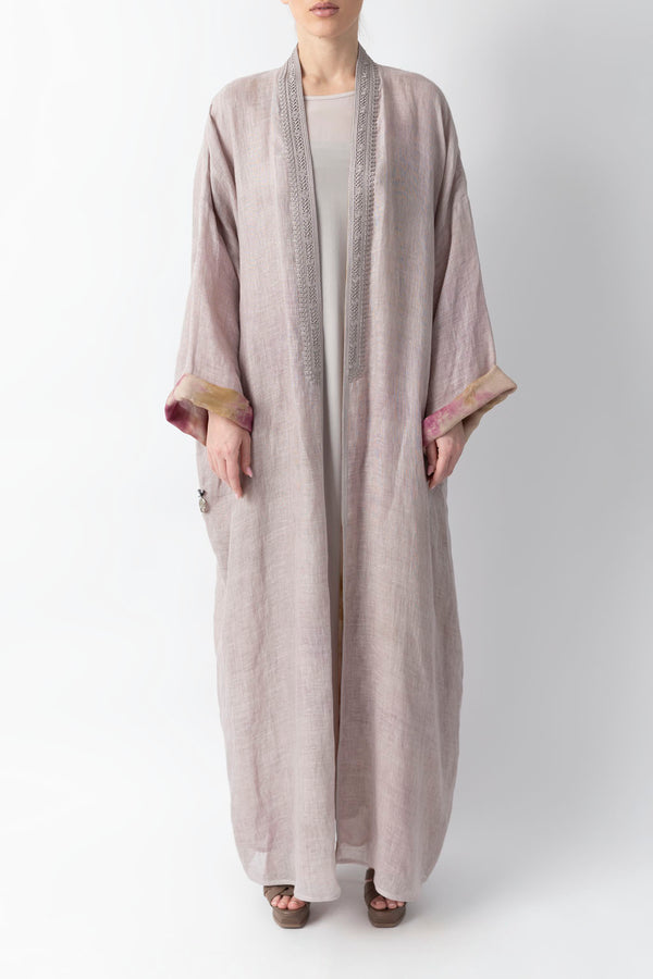 Double Layered Grey Abaya RMDM2287