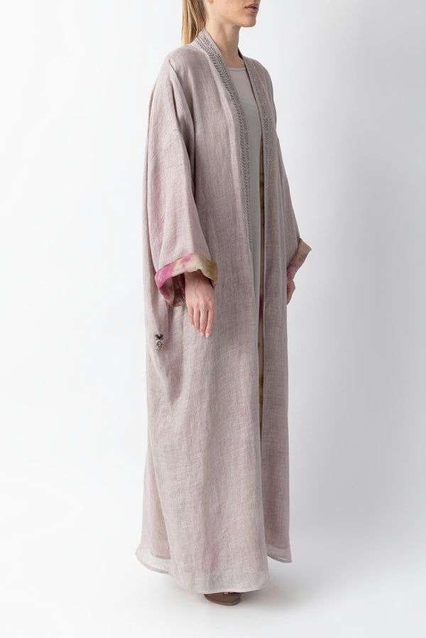 Double Layered Grey Abaya RMDM2287