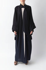 Shawl Featured Black And Dark Blue Gradient Pattern Abaya WV2219