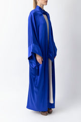 Shawl Featured Neon Blue Pure Silk Abaya WV2217