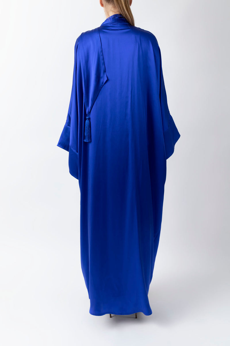 Shawl Featured Neon Blue Pure Silk Abaya WV2217