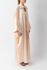 Shawl Featured Light Beige Pure Silk Abaya WV2218