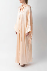 Shawl Featured Light Beige Pure Silk Abaya WV2218