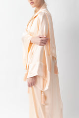 Shawl Featured Light Beige Pure Silk Abaya WV2218