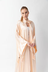 Shawl Featured Light Beige Pure Silk Abaya WV2218