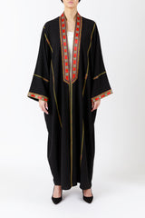 Handcrafted Embroidered Black Abaya ODPMC004