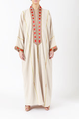 Handcrafted Embroidered Beige Abaya ODPMC003