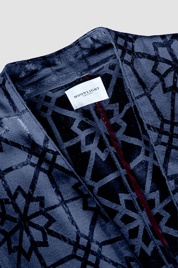 MNPF002-NB Moonlight Concept Navy Blue Motif Jacquard Design
