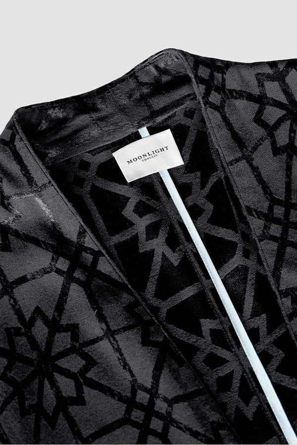 MNPF002-BLK Moonlight Concept Black Motif Jacquard Design