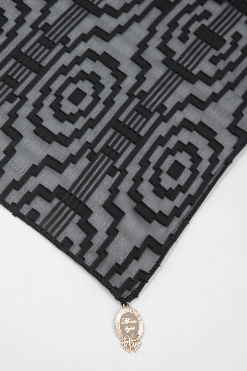 Moonlight Jacquard Chiffon Headscarf 03