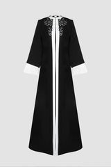 SM2520 – The Artisanal Contrast Flared Abaya