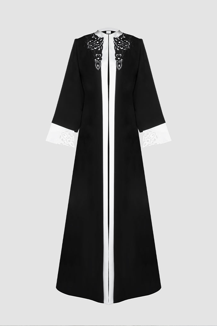 SM2520 – The Artisanal Contrast Flared Abaya
