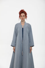 RTWS2401-GREY Whispers of Elegance Kimono Abaya