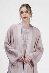 RMDT2401-PK Contemporary Chic Pink Crepe Silk Abaya