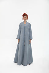 RTWS2401-GREY Whispers of Elegance Kimono Abaya