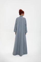 RTWS2401-GREY Whispers of Elegance Kimono Abaya