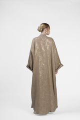 RMDB2401-BRN Amber Aura Kimono Abaya- Full set