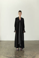 EAA2407 Organza Drape Flare Abaya