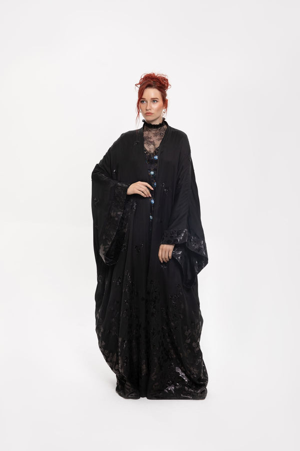 SM2417 Starry Splendor Butterfly Abaya