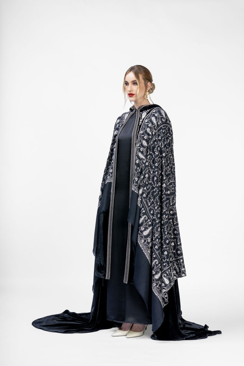 RMDHC2406 Luxurious Noir Velvet Haute Couture Abaya