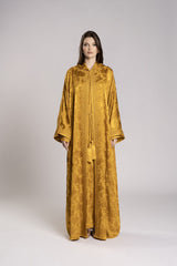 RMDML2501A- YELLOW Hooded Moroccan Elegance Abaya