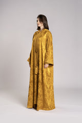 RMDML2501A- YELLOW Hooded Moroccan Elegance Abaya