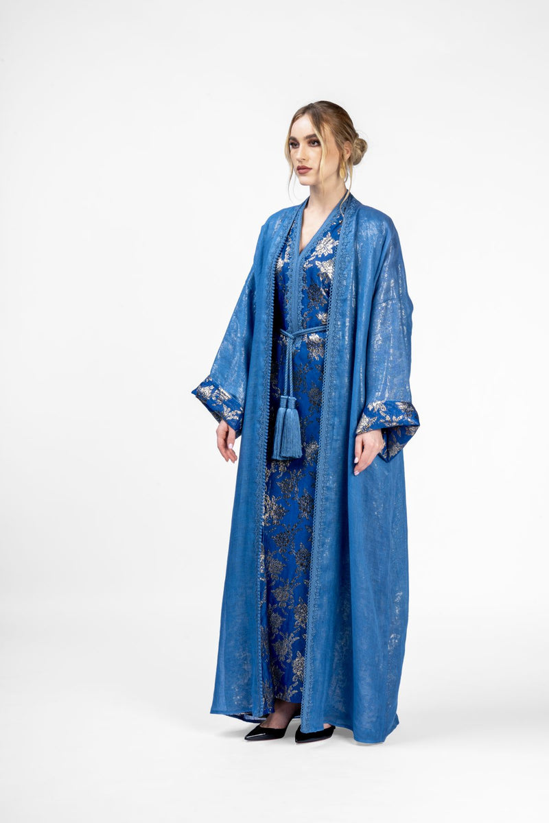 RMDB2401-BL Royal Majesty Kimono Abaya- Full set