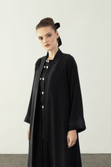 EAA2405 Geometric Embroidered Black Abaya