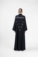 RMDJK2401-BLK Nightshade Elegance Black Crepe Silk Abaya