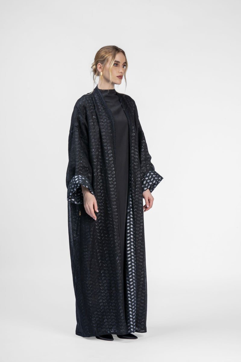 RMDB2402-SL Onyx Nobility Kimono Abaya