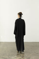 EAA2409PL Plain Overlay Crepe Abaya