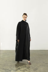 EAA2409PL Plain Overlay Crepe Abaya