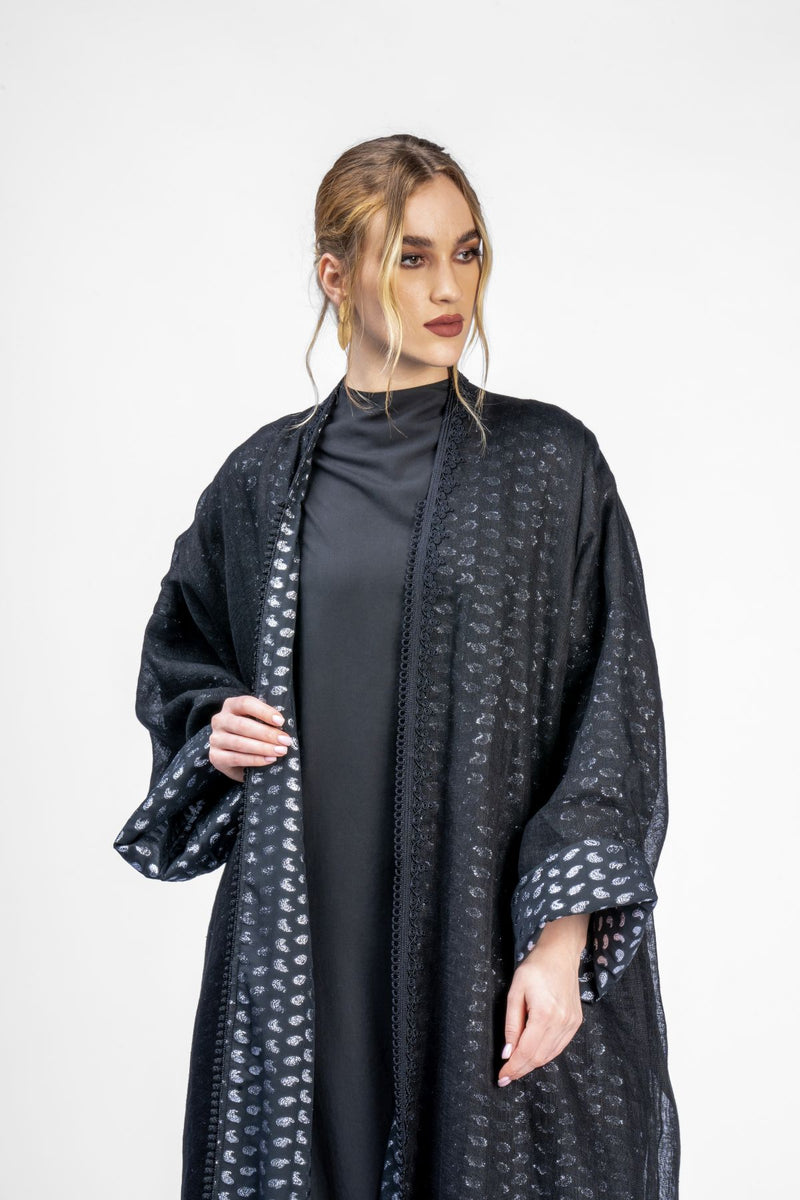 RMDB2402-SL Onyx Nobility Kimono Abaya