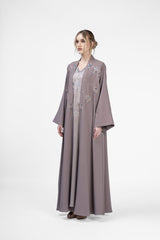 RMDJK2401-BG Heritage Bloom Handcrafted Silk Abaya