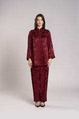 RMDML2501A-MAROON Hooded Moroccan Elegance Abaya