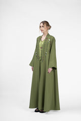 RMDJK2401-GR Oasis Dream Multicolor Embroidery Abaya