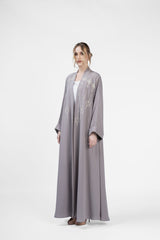 RMDJK2402-BG Nomadic Elegance Beige Crepe Abaya