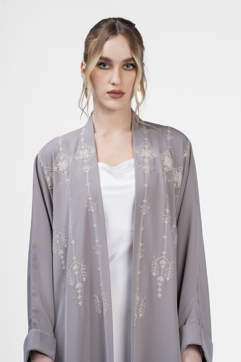 RMDJK2402-BG Nomadic Elegance Beige Crepe Abaya