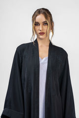 RMDJK2402-BLK Midnight Mystique Black Kimono Abaya