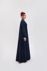 RTWS2401-BLUE Whispers of Elegance Kimono Abaya