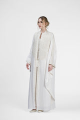 RMDM2401-OW Diamond Whisper Abaya- Full set