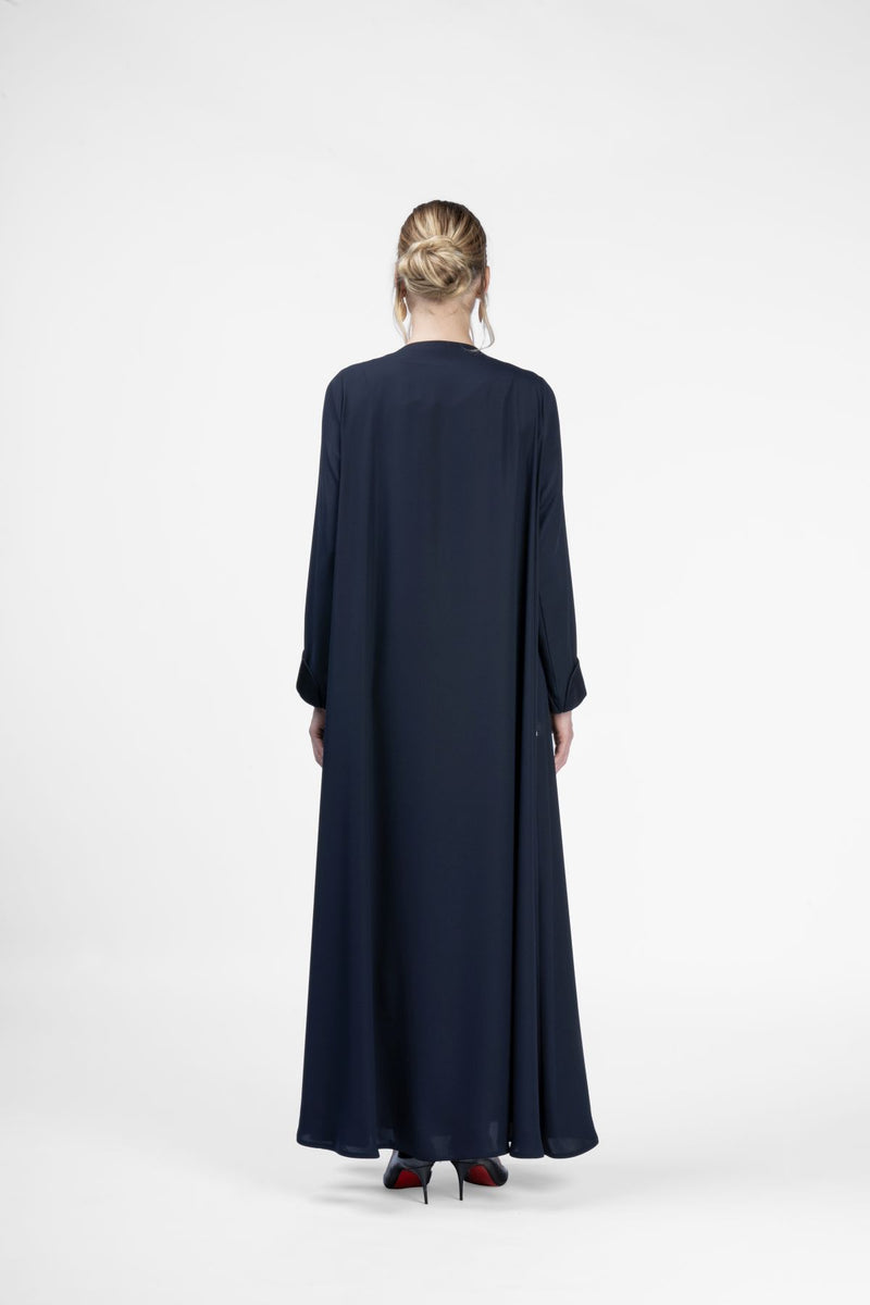 RMD2408-BL Luxurious Splendor Abaya in Navy Blue