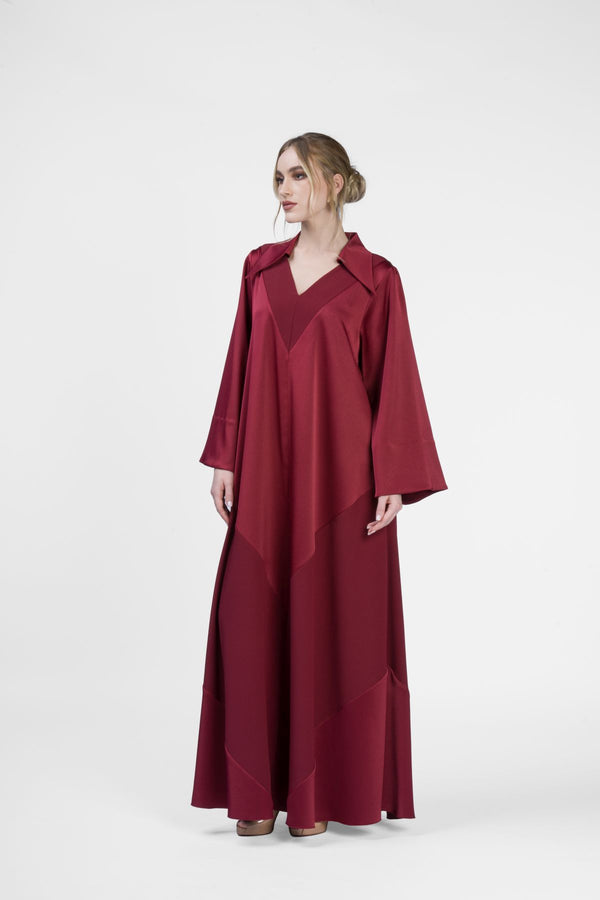 RMDJL2401 Maroon Mystique Crepe Silk Jalabiya