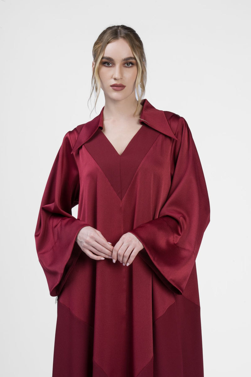 RMDJL2401 Maroon Mystique Crepe Silk Jalabiya