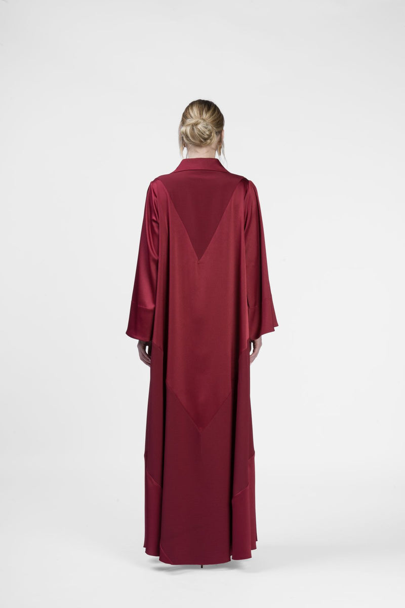 RMDJL2401 Maroon Mystique Crepe Silk Jalabiya