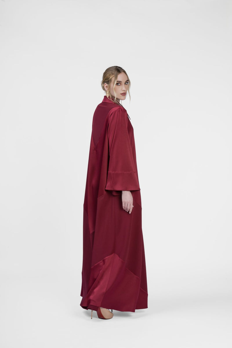 RMDJL2401 Maroon Mystique Crepe Silk Jalabiya