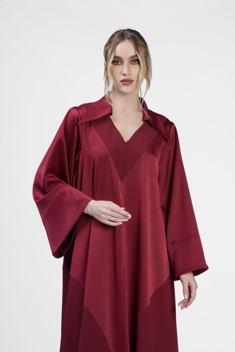 RMDJL2401 Maroon Mystique Crepe Silk Jalabiya