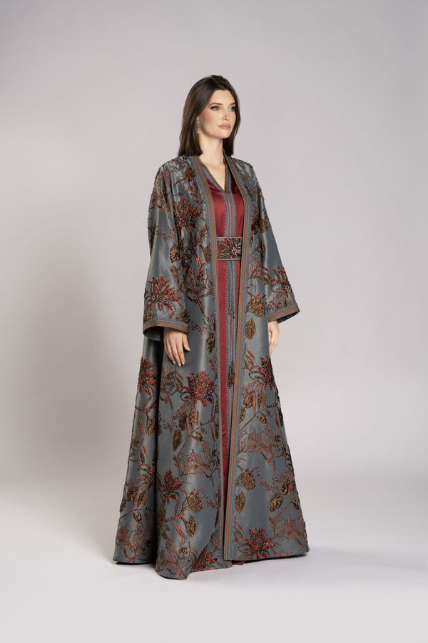 RMDHC2502 Maroon Elegance Haute Couture Limited Abaya